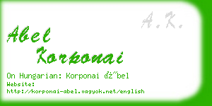 abel korponai business card